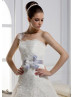 Ivory Lace Tulle One Shoulder Long Wedding Dress